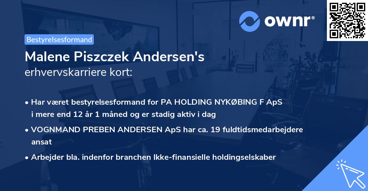 Malene Piszczek Andersen's erhvervskarriere kort
