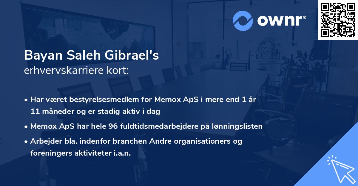 Bayan Saleh Gibrael's erhvervskarriere kort