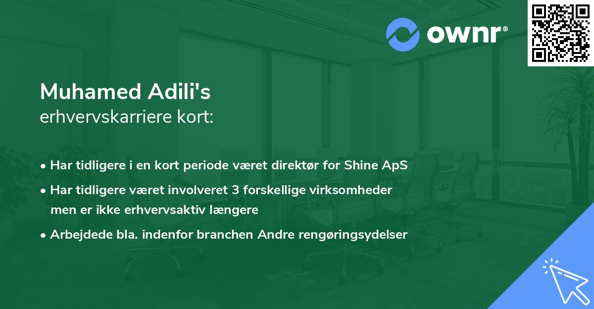 Muhamed Adili's erhvervskarriere kort