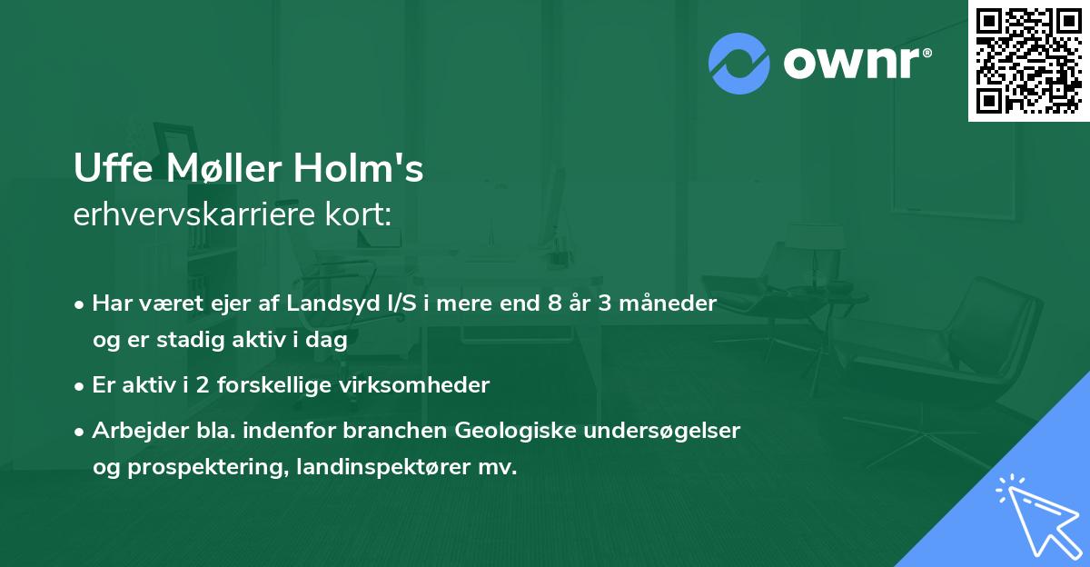 Uffe Møller Holm's erhvervskarriere kort