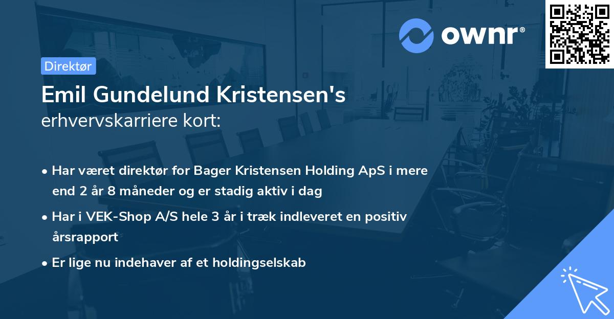 Emil Gundelund Kristensen's erhvervskarriere kort