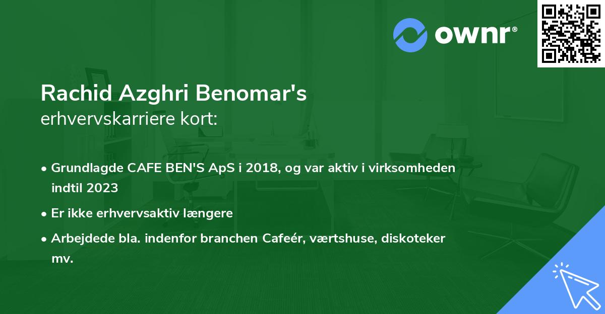 Rachid Azghri Benomar's erhvervskarriere kort