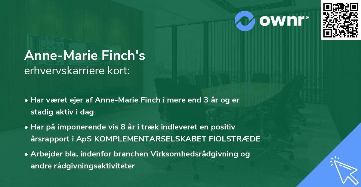 Anne-Marie Finch's erhvervskarriere kort