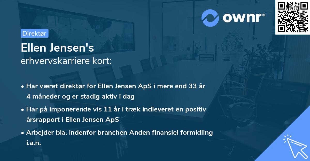 Ellen Jensen's erhvervskarriere kort