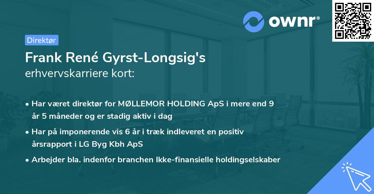 Frank René Gyrst-Longsig's erhvervskarriere kort