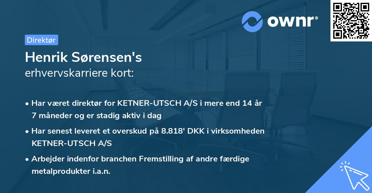Henrik Sørensen's erhvervskarriere kort
