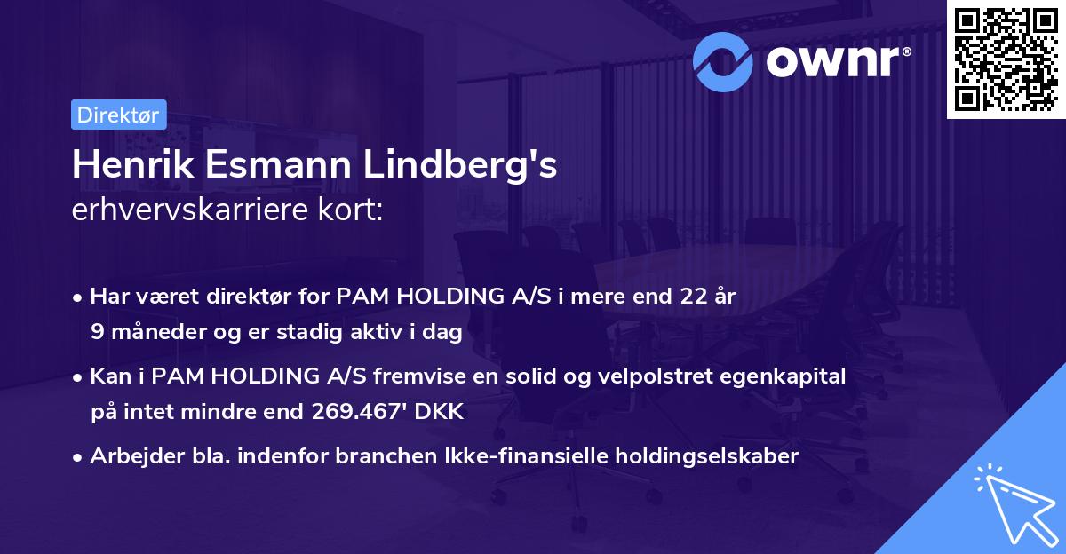 Henrik Esmann Lindberg's erhvervskarriere kort