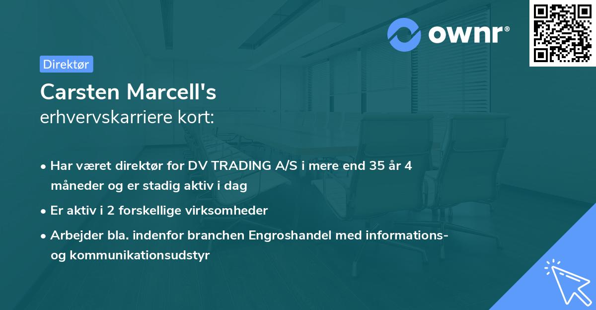 Carsten Marcell's erhvervskarriere kort