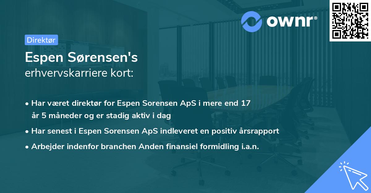 Espen Sørensen's erhvervskarriere kort