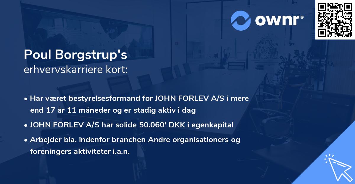 Poul Borgstrup's erhvervskarriere kort