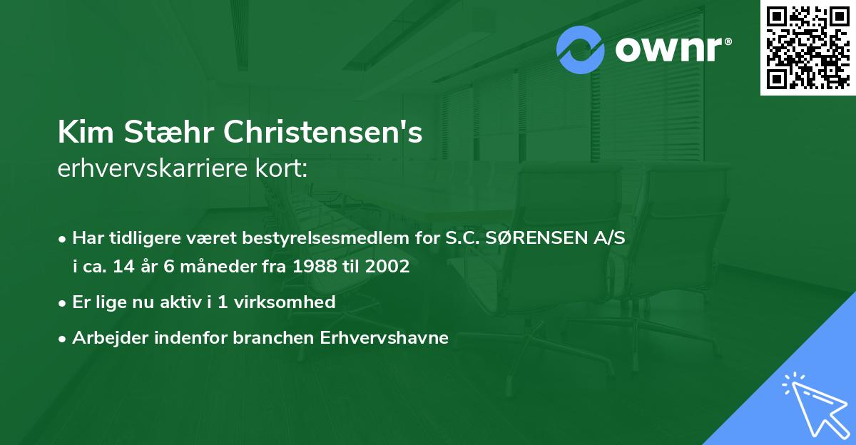 Kim Stæhr Christensen's erhvervskarriere kort