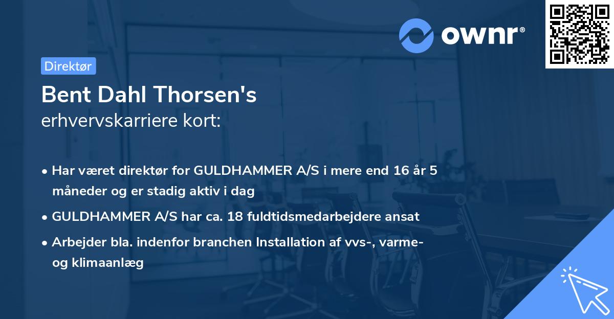 Bent Dahl Thorsen's erhvervskarriere kort