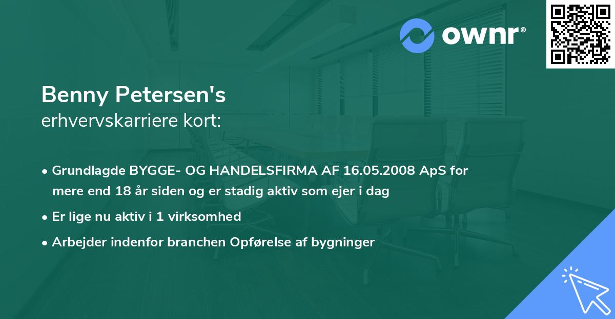 Benny Petersen's erhvervskarriere kort