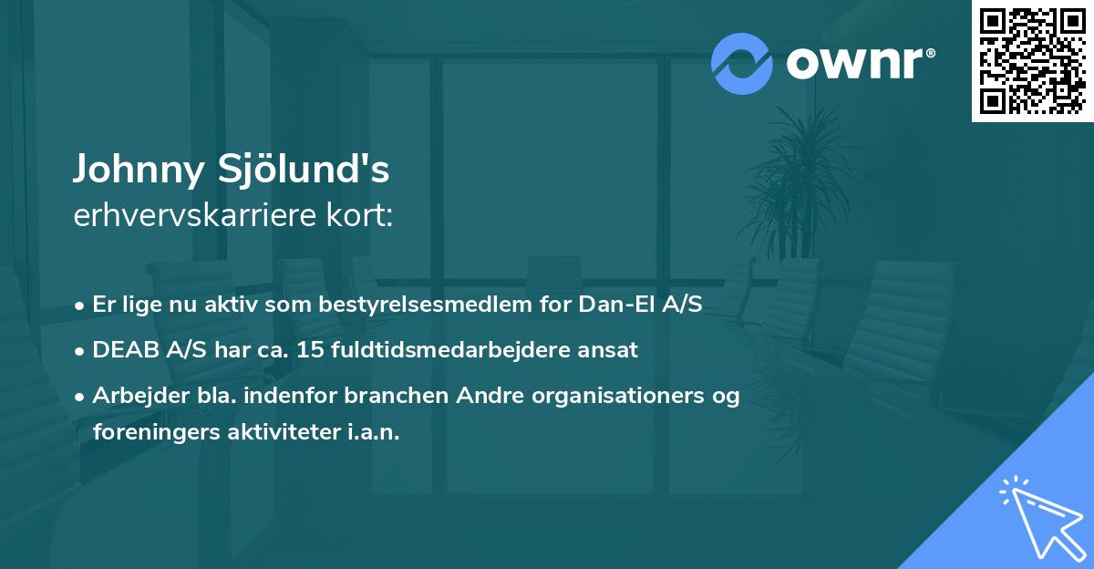 Johnny Sjölund's erhvervskarriere kort