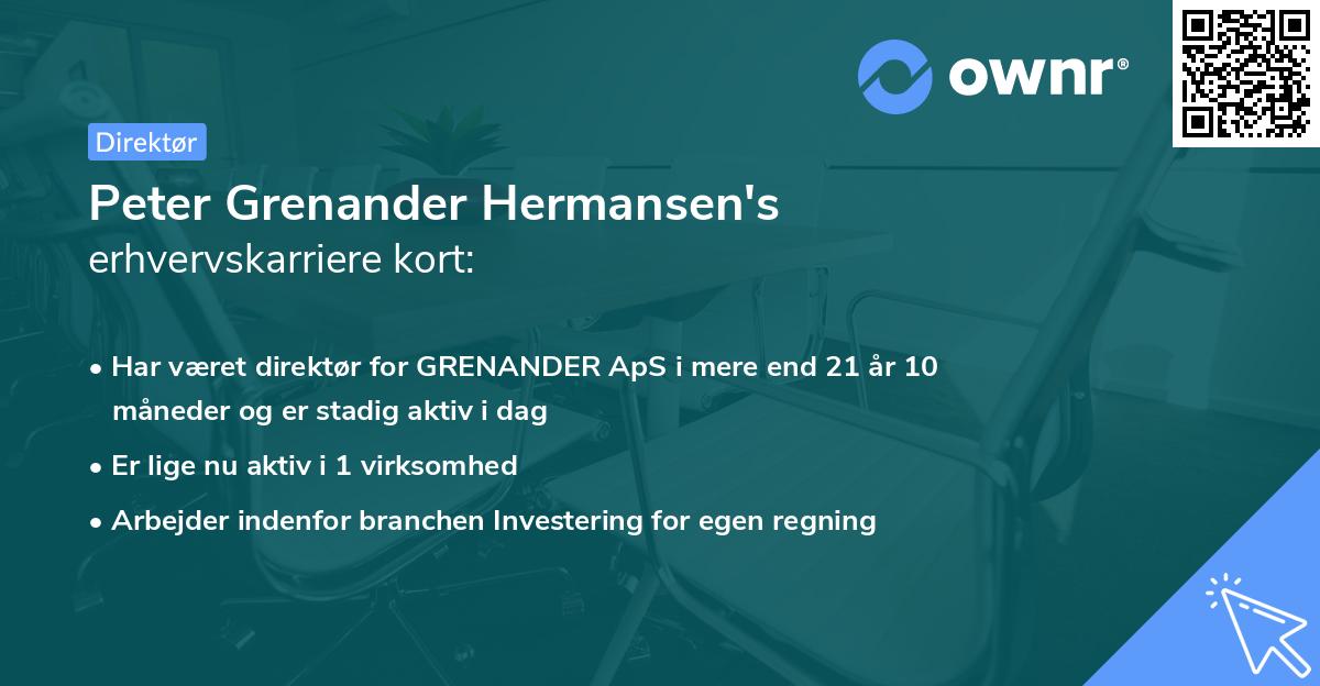 Peter Grenander Hermansen's erhvervskarriere kort