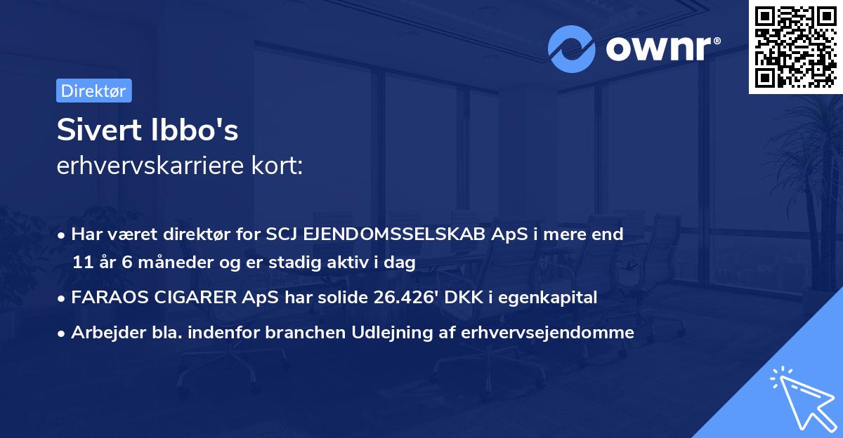 Sivert Ibbo's erhvervskarriere kort
