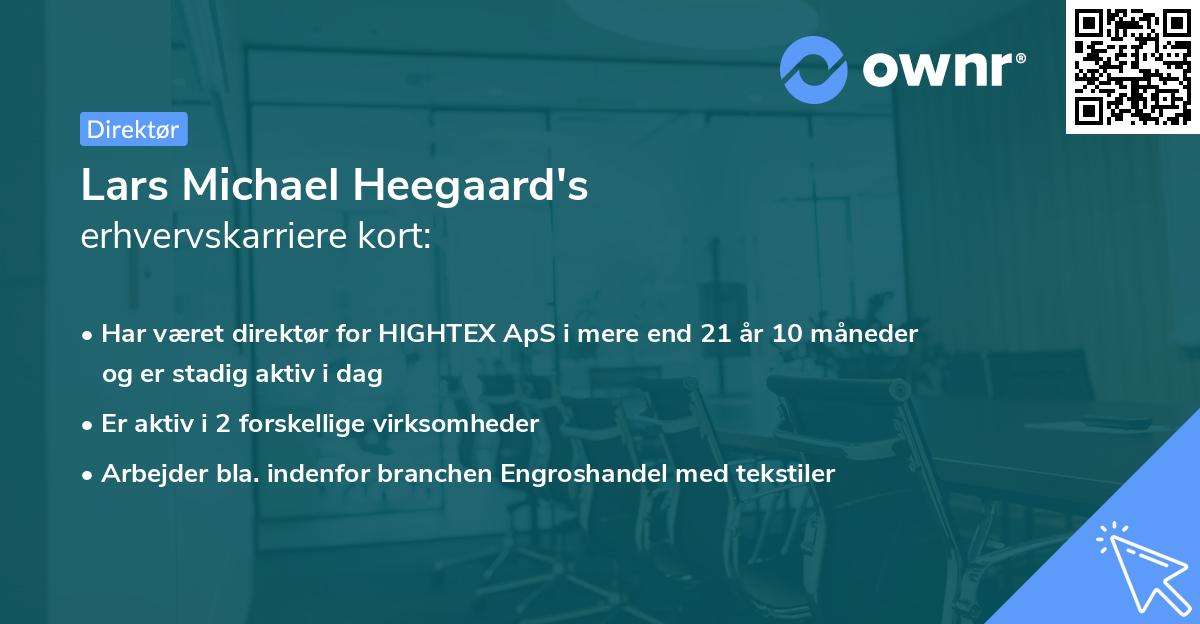 Lars Michael Heegaard's erhvervskarriere kort