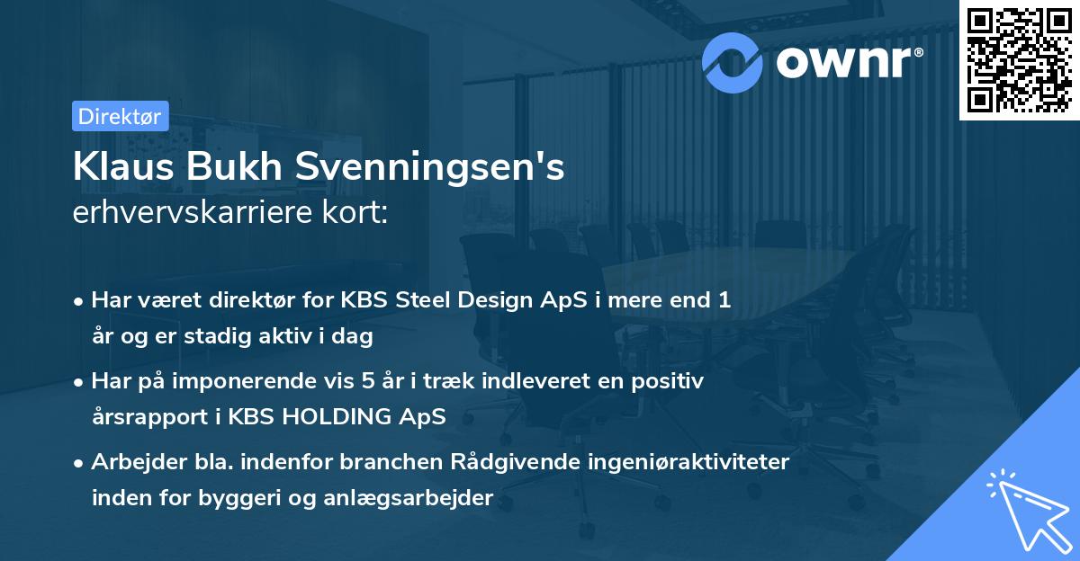 Klaus Bukh Svenningsen's erhvervskarriere kort