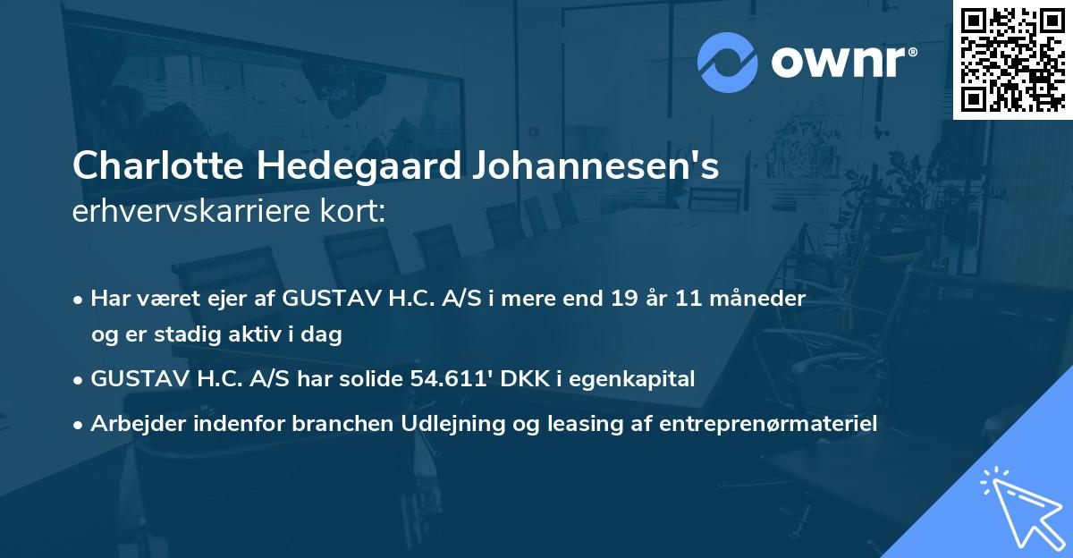 Charlotte Hedegaard Johannesen's erhvervskarriere kort