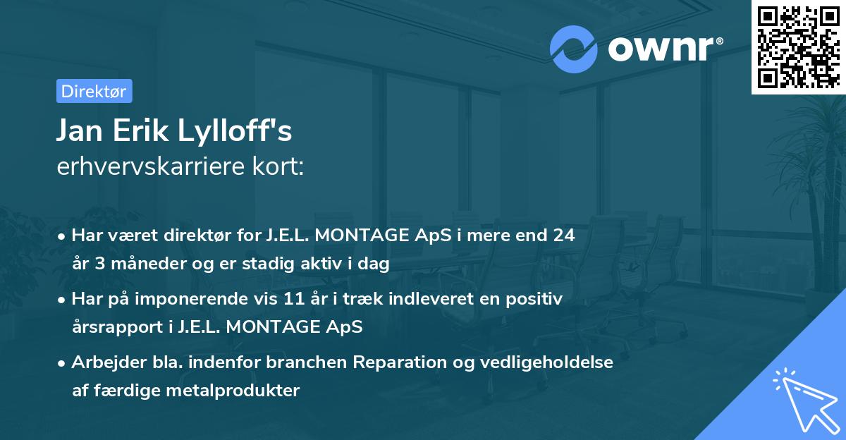 Jan Erik Lylloff's erhvervskarriere kort