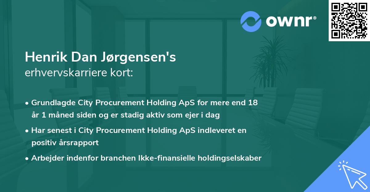 Henrik Dan Jørgensen's erhvervskarriere kort