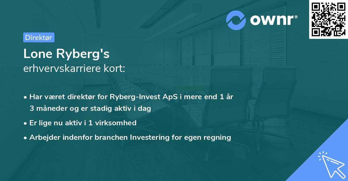 Lone Ryberg's erhvervskarriere kort