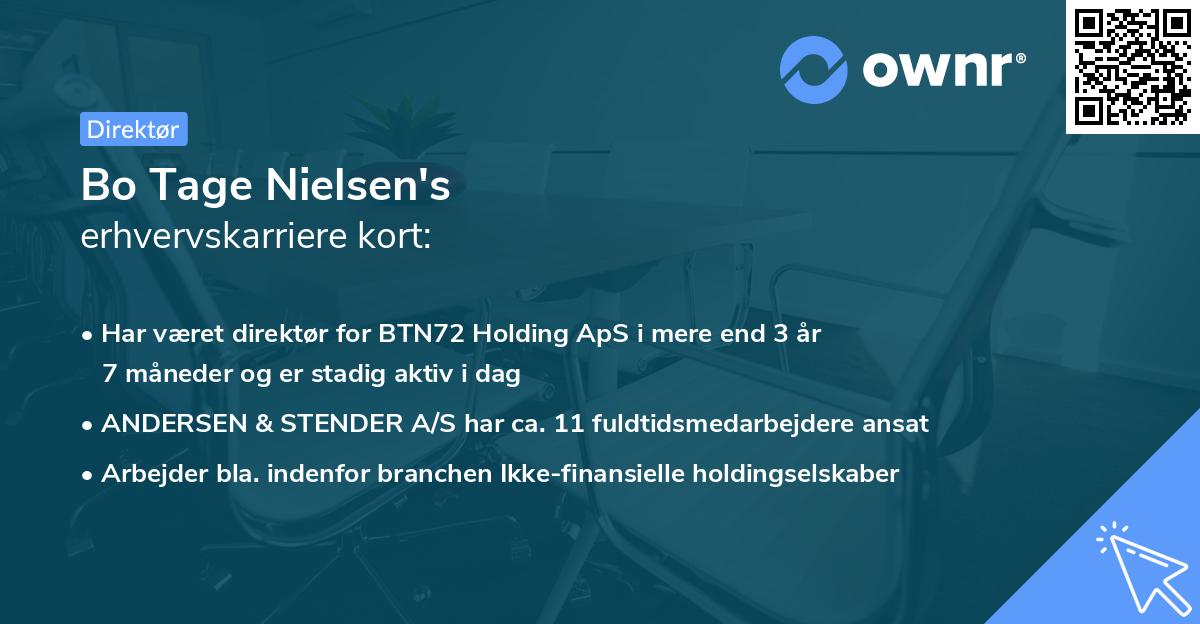 Bo Tage Nielsen's erhvervskarriere kort