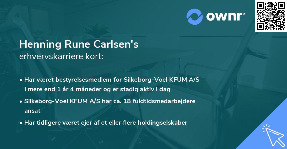 Henning Rune Carlsen's erhvervskarriere kort