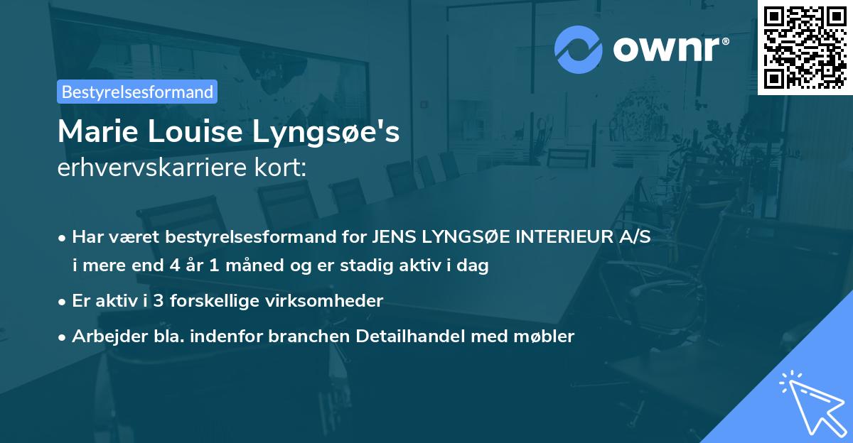 Marie Louise Lyngsøe's erhvervskarriere kort