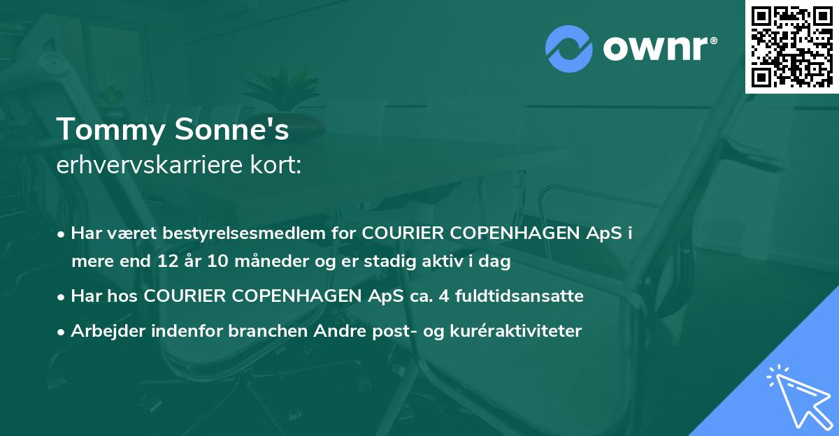 Tommy Sonne's erhvervskarriere kort