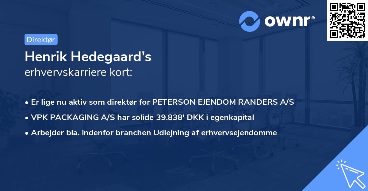 Henrik Hedegaard's erhvervskarriere kort