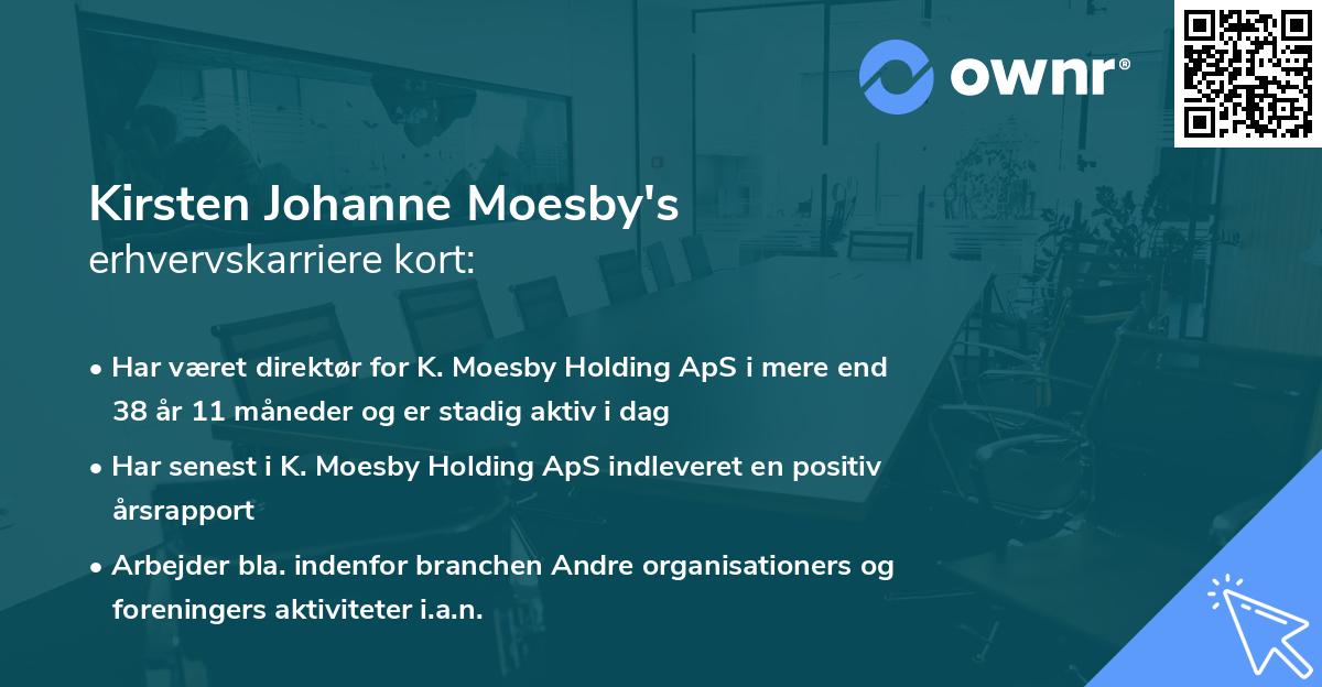 Kirsten Johanne Moesby's erhvervskarriere kort