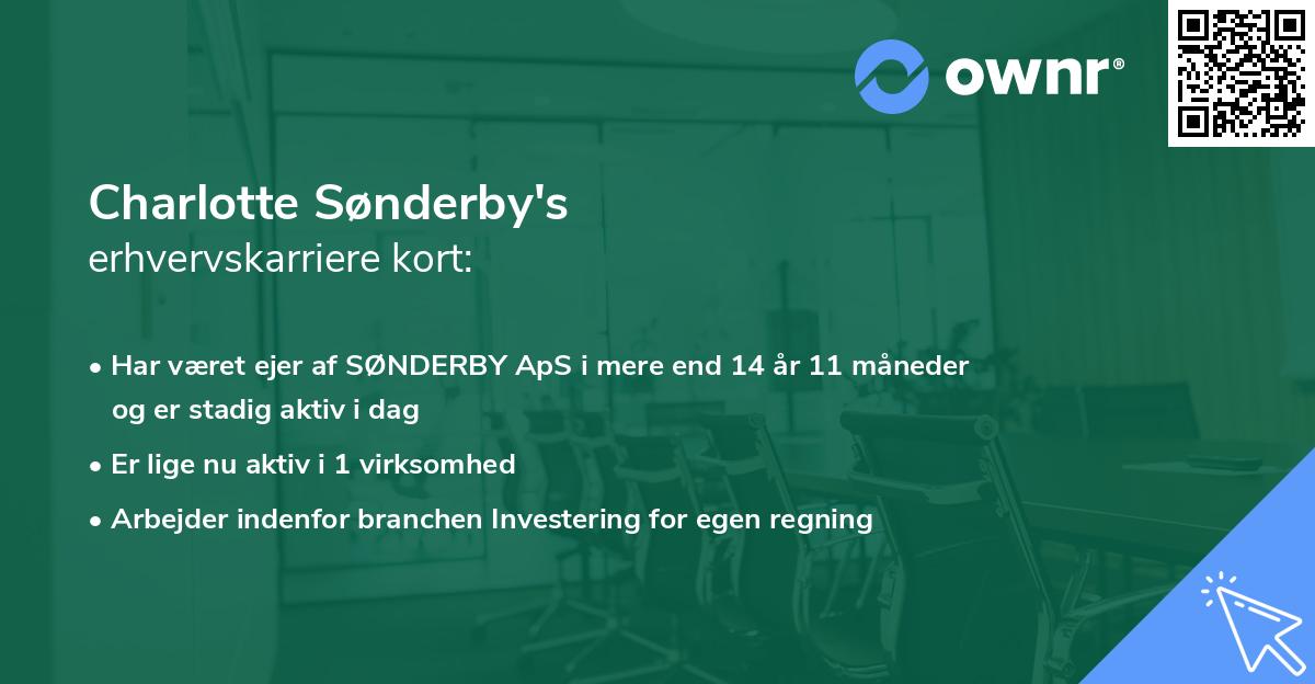 Charlotte Sønderby's erhvervskarriere kort