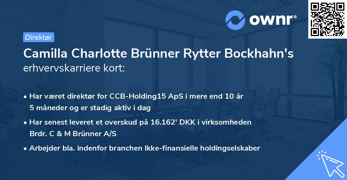 Camilla Charlotte Brünner Rytter Bockhahn's erhvervskarriere kort
