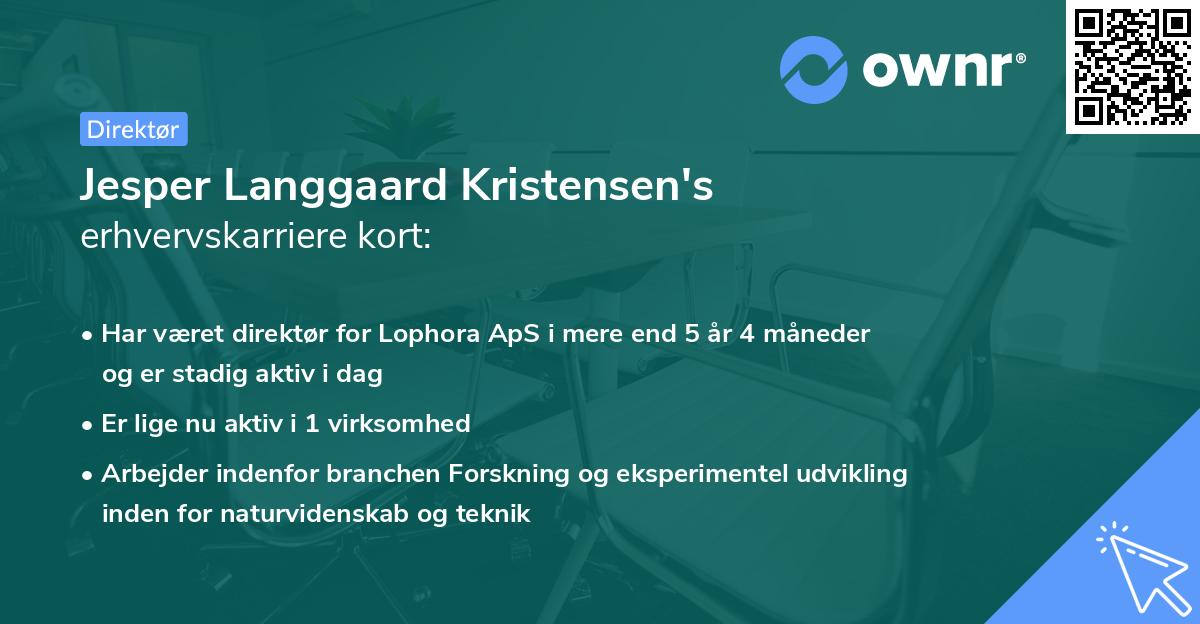 Jesper Langgaard Kristensen's erhvervskarriere kort