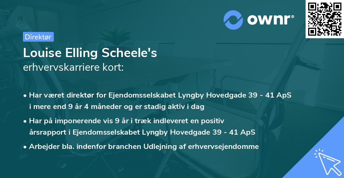 Louise Elling Scheele's erhvervskarriere kort