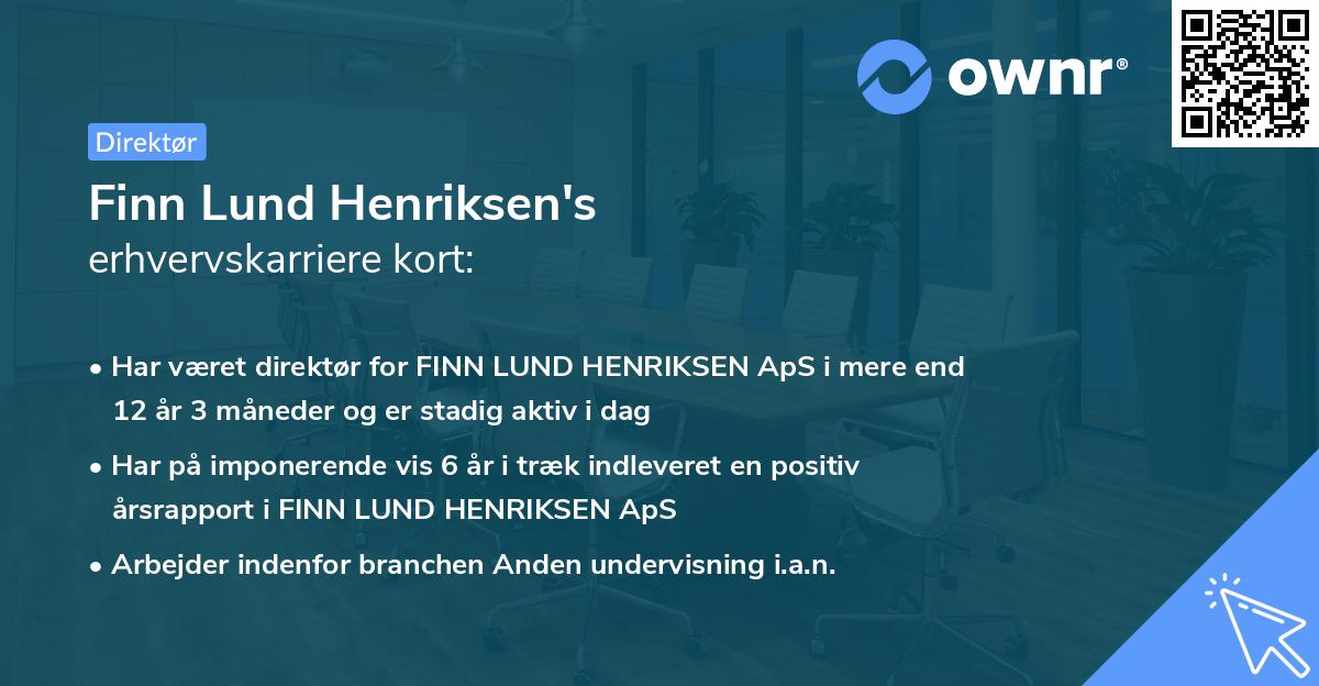 Finn Lund Henriksen's erhvervskarriere kort