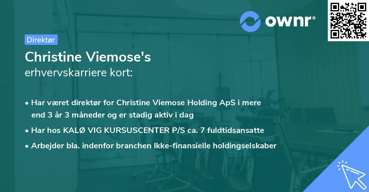 Christine Viemose's erhvervskarriere kort