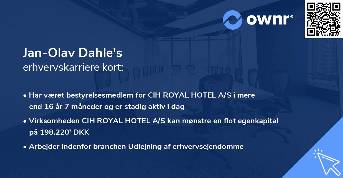 Jan-Olav Dahle's erhvervskarriere kort