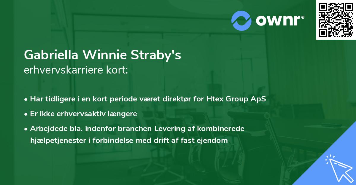 Gabriella Winnie Straby's erhvervskarriere kort