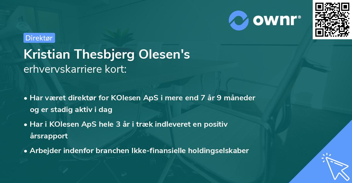 Kristian Thesbjerg Olesen's erhvervskarriere kort