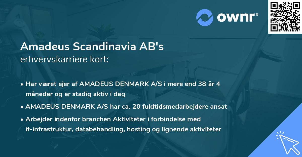 Amadeus Scandinavia AB's erhvervskarriere kort