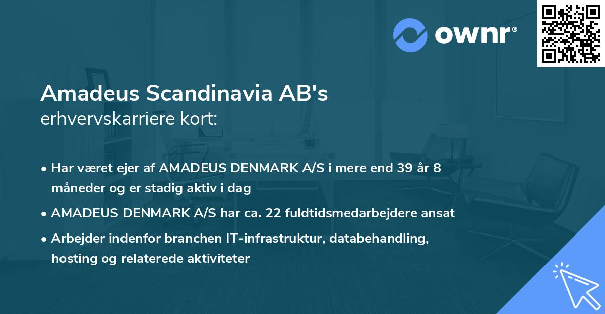 Amadeus Scandinavia AB's erhvervskarriere kort
