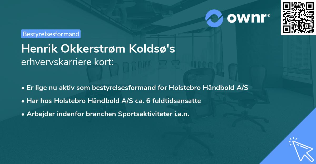 Henrik Okkerstrøm Koldsø's erhvervskarriere kort