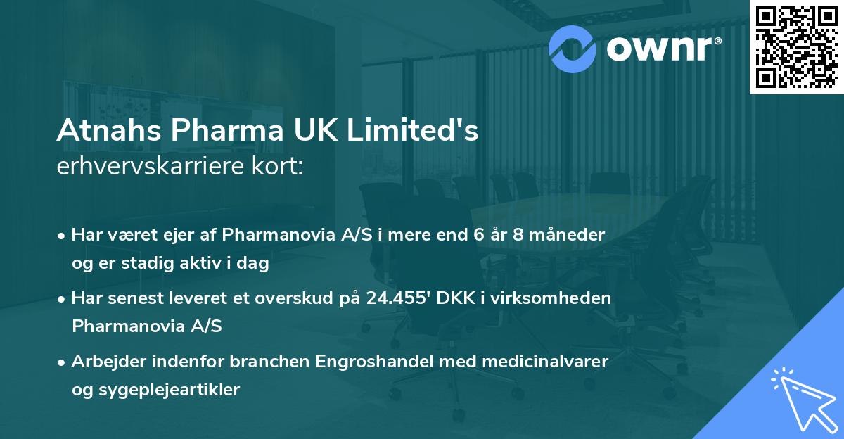 Atnahs Pharma UK Limited's erhvervskarriere kort