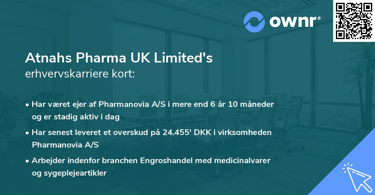 Atnahs Pharma UK Limited's erhvervskarriere kort