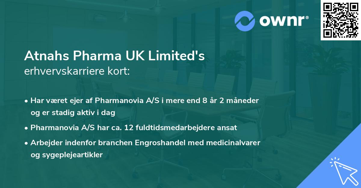 Atnahs Pharma UK Limited's erhvervskarriere kort