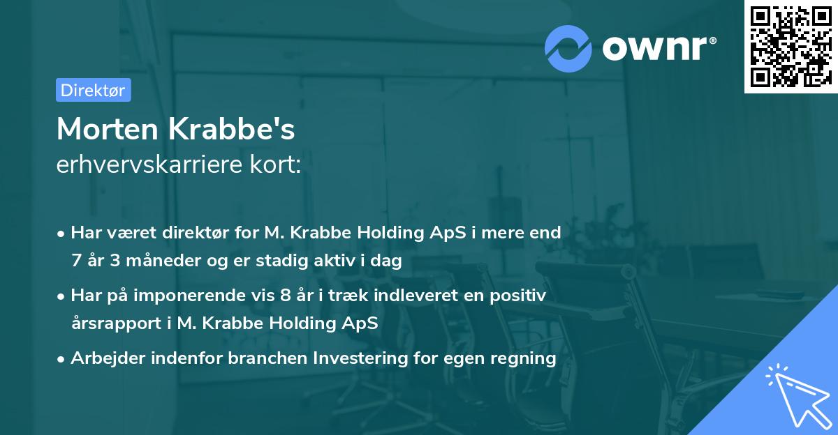 Morten Krabbe's erhvervskarriere kort