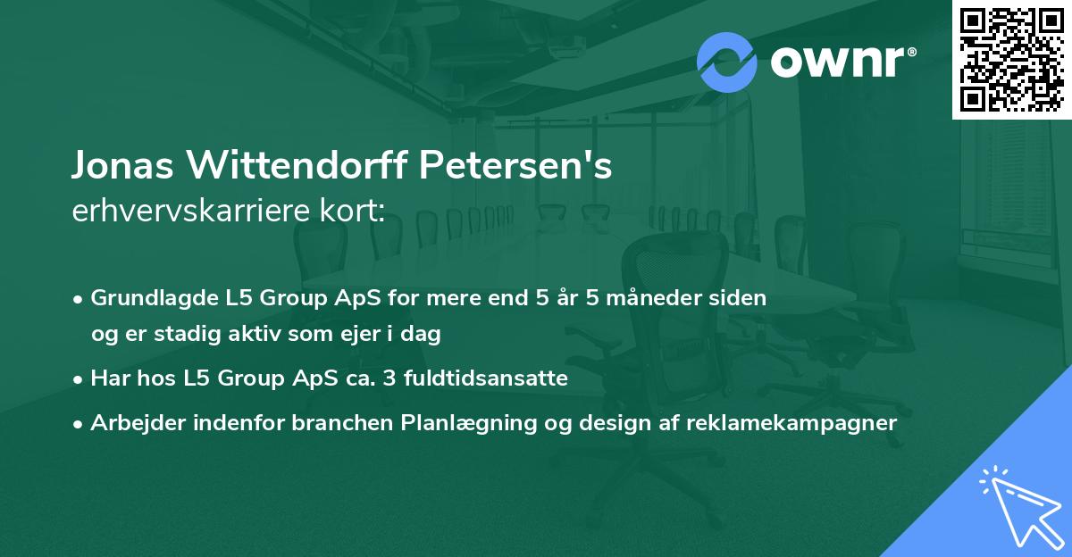 Jonas Wittendorff Petersen's erhvervskarriere kort