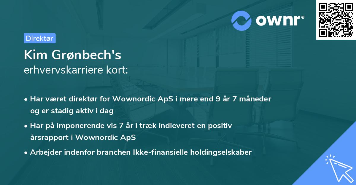 Kim Grønbech's erhvervskarriere kort